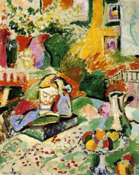 Henri Emile Benoit Matisse : Interior with a youn girl